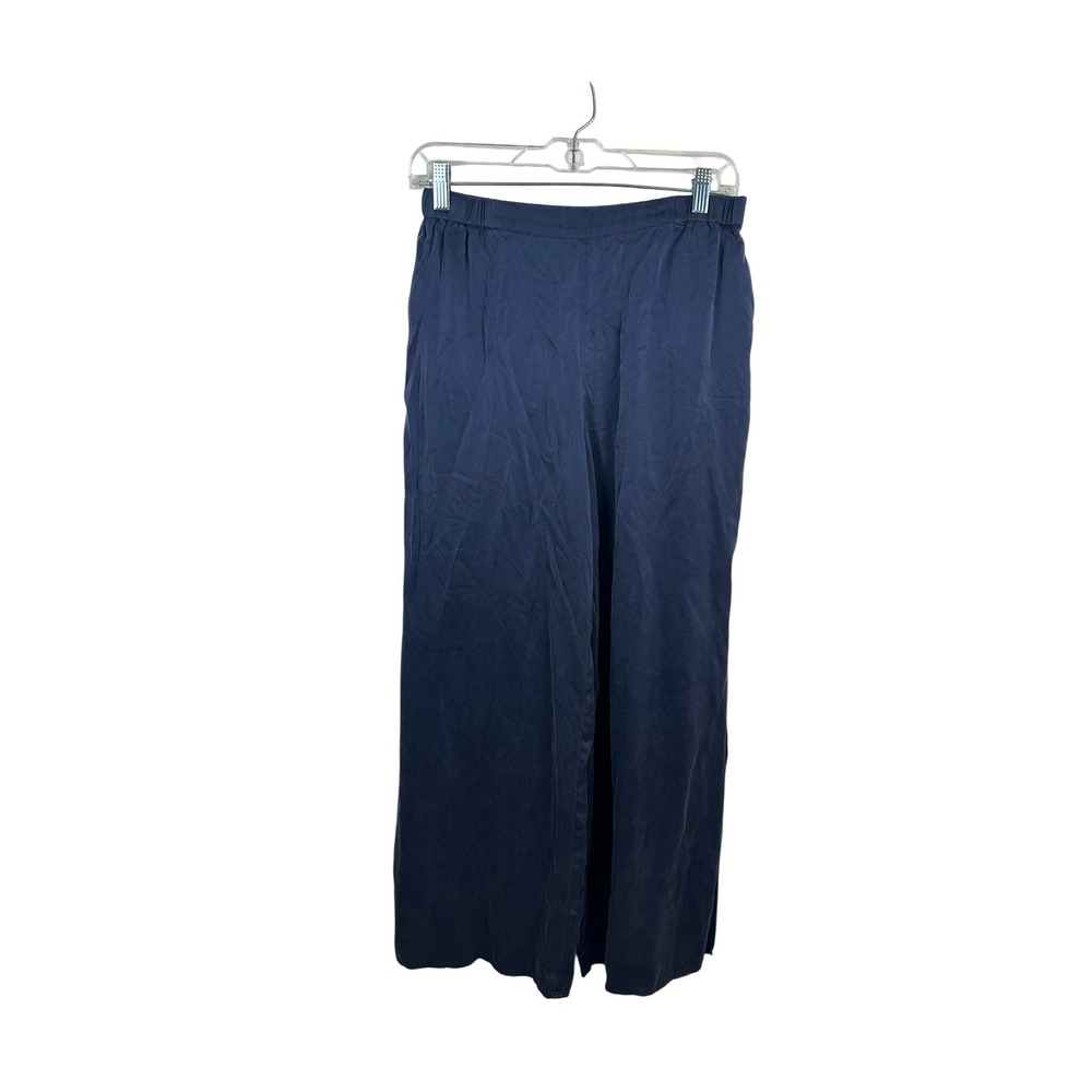 Quince Silk Pajama Pants Womens M Indigo Excellent Wide Leg Washable LB26498